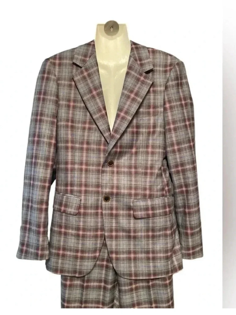 Men’s Bespoke Tazzio Skinny Fit Plaid Two Piece Suit